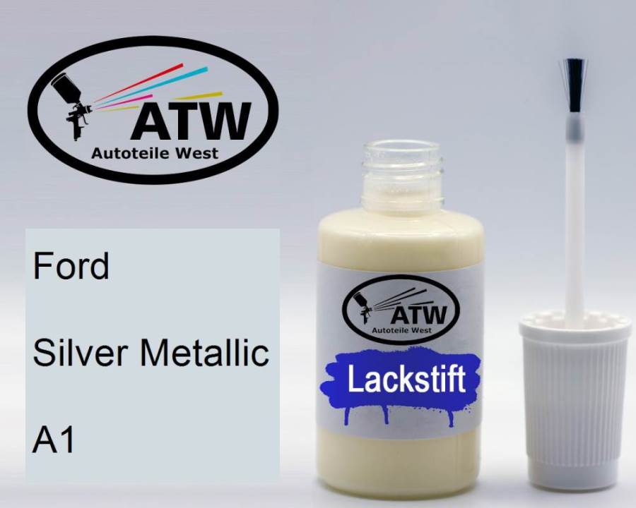Ford, Silver Metallic, A1: 20ml Lackstift, von ATW Autoteile West.